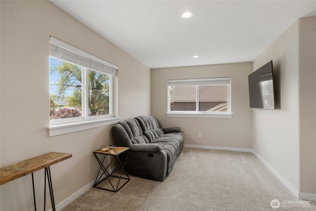 610 Laura Ln, Ellensburg, WA 98926 - sitting room featuring carpet, baseboards, and recessed lighting
