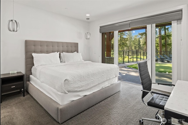 501 Maple Leaf Loop, Cle Elum, WA 98922 - bedroom featuring carpet floors, access to outside, and recessed lighting
