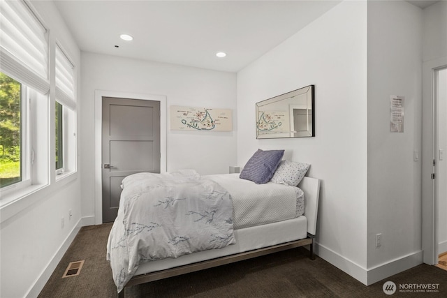 501 Maple Leaf Loop, Cle Elum, WA 98922 - bedroom with multiple windows, baseboards, dark colored carpet, and recessed lighting
