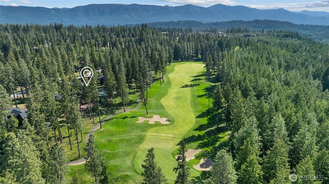 501 Maple Leaf Loop, Cle Elum, WA 98922 - drone / aerial view of a mountain backdrop, a golf course, and a forest