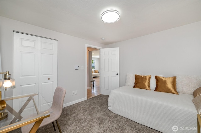 7408 S 128th St, Seattle, WA 98178 - bedroom with carpet floors, a closet, and baseboards