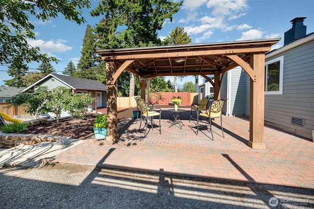 7408 S 128th St, Seattle, WA 98178 - view of patio / terrace featuring a gazebo and an outbuilding