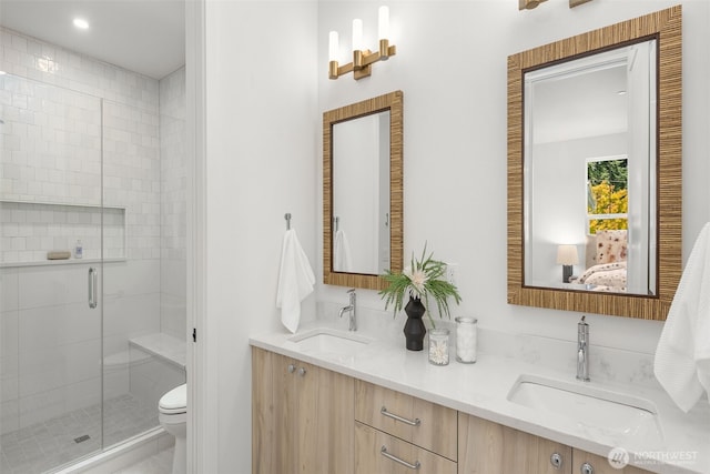12837 NE 91st St, Kirkland, WA 98033 - ensuite bathroom with double vanity and a shower stall