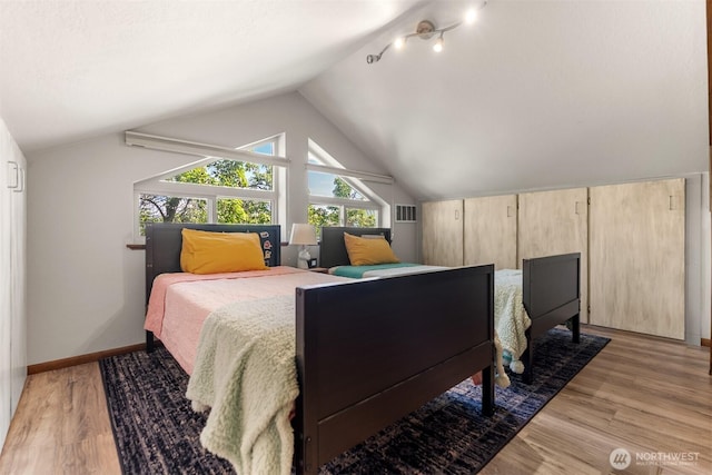 102A Vintin Rd, Carlton, WA 98814 - bedroom with vaulted ceiling, light wood-type flooring, and baseboards