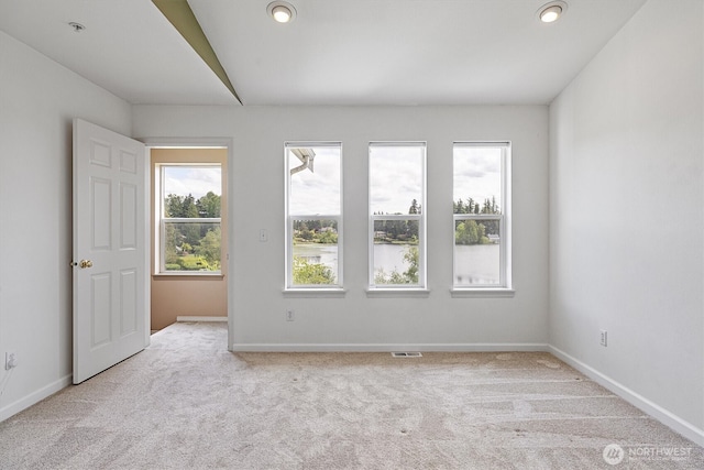 2311 Milton Way Unit E, Milton, WA 98354 - carpeted spare room with baseboards, a pendent fire sprinkler, and recessed lighting