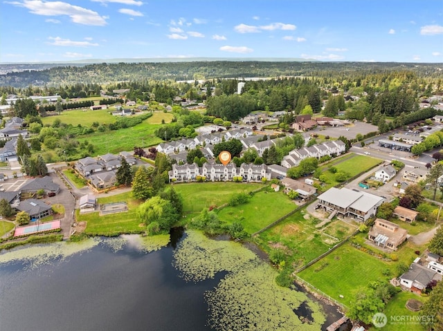 2311 Milton Way Unit E, Milton, WA 98354 - aerial overview of property's location with a nearby body of water and nearby suburban area