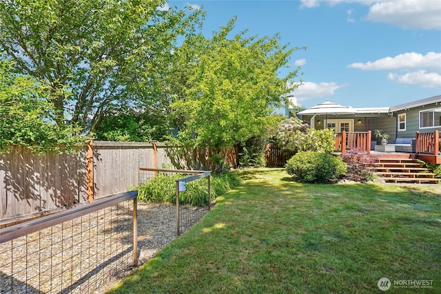 4210 N Vassault St, Tacoma, WA 98407 - view of yard with a wooden deck