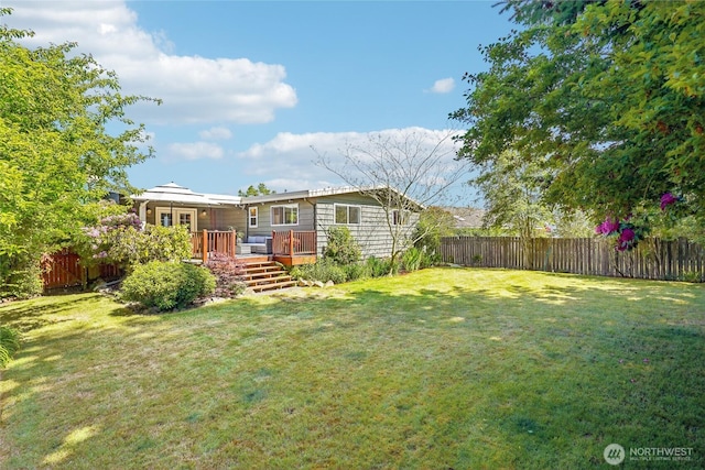 4210 N Vassault St, Tacoma, WA 98407 - view of yard featuring a wooden deck