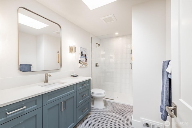 5552 Canvasback Rd, Blaine, WA 98230 - bathroom featuring toilet, vanity, and a shower stall