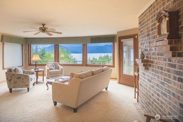 12289 Seabeck Hwy NW, Seabeck, WA 98380 - living area with light carpet and ceiling fan