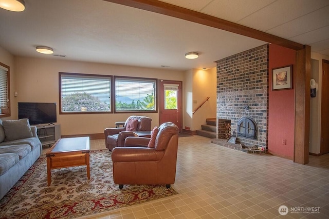 12289 Seabeck Hwy NW, Seabeck, WA 98380 - living room with stairs and baseboards