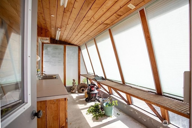 12289 Seabeck Hwy NW, Seabeck, WA 98380 - sunroom / solarium featuring a sink and vaulted ceiling
