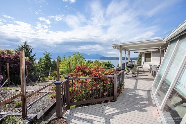 12289 Seabeck Hwy NW, Seabeck, WA 98380 - deck featuring a mountain view