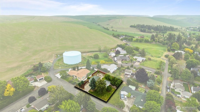 810 E Spring, Dayton, WA 99328 - aerial view of property's location featuring rural landscape and nearby suburban area