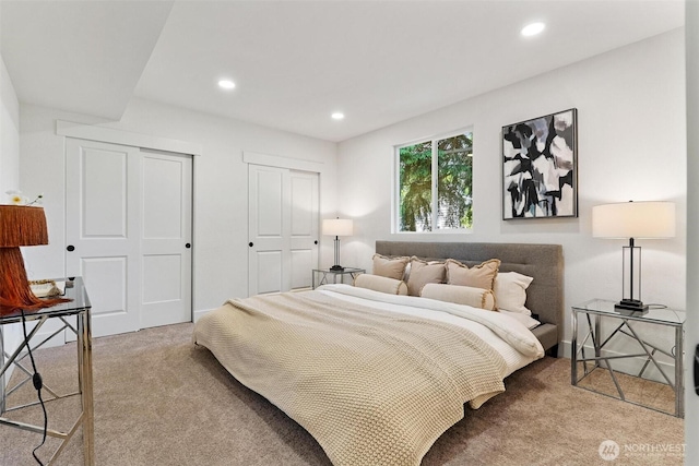 236 S 316th Pl, Federal Way, WA 98003 - bedroom with carpet, two closets, and recessed lighting