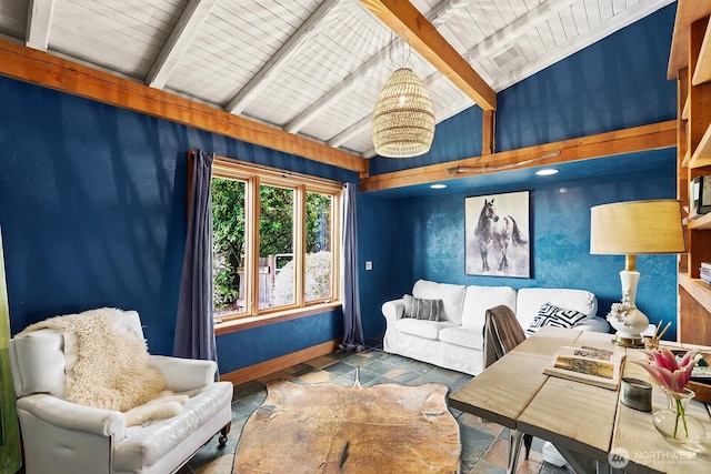 26742 94th Ave SW, Vashon, WA 98070 - living area with baseboards and wood ceiling