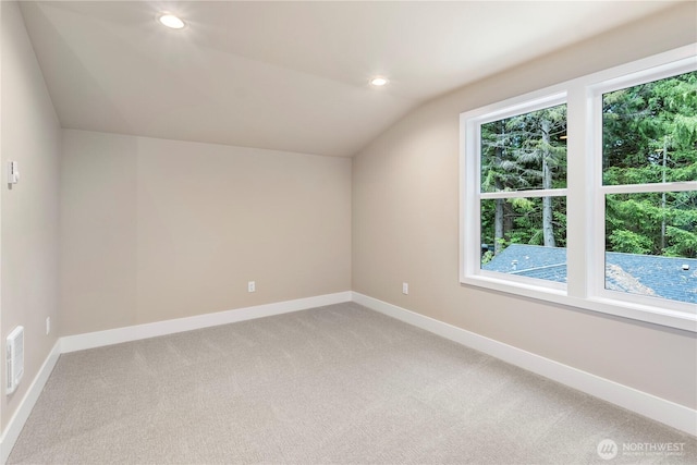 19 Inglewood Pl, Bellingham, WA 98229 - additional living space with lofted ceiling, light colored carpet, baseboards, and recessed lighting