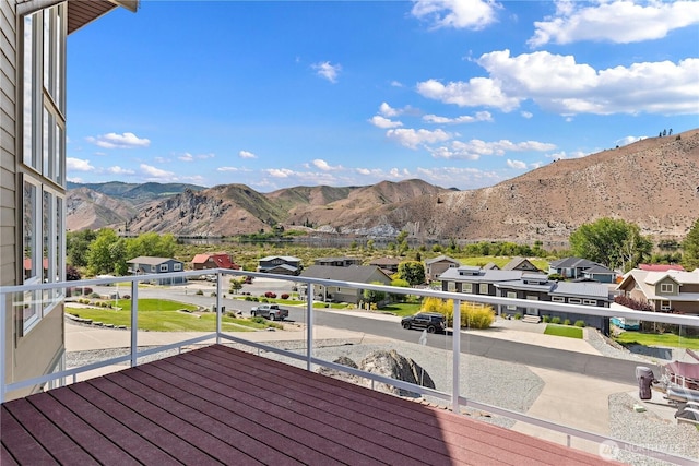 340 W Beach Dr, Orondo, WA 98843 - wooden terrace featuring a mountain view and a residential view