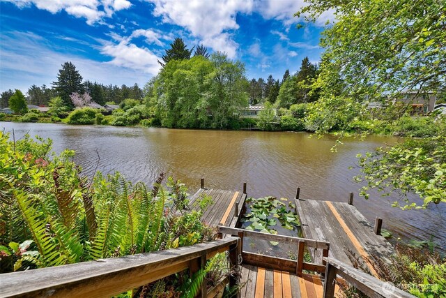 247 Bass Ave NE, Ocean Shores, WA 98569 - water view featuring a boat dock