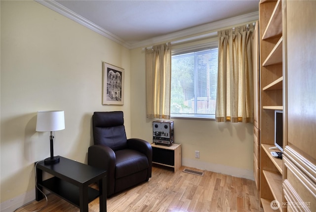 245 Shady Glen Ave, Point Roberts, WA 98281 - sitting room featuring crown molding, baseboards, and light wood-style flooring