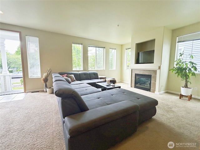 2648 Erwin Ave, Dupont, WA 98327 - living area with carpet flooring, plenty of natural light, and baseboards