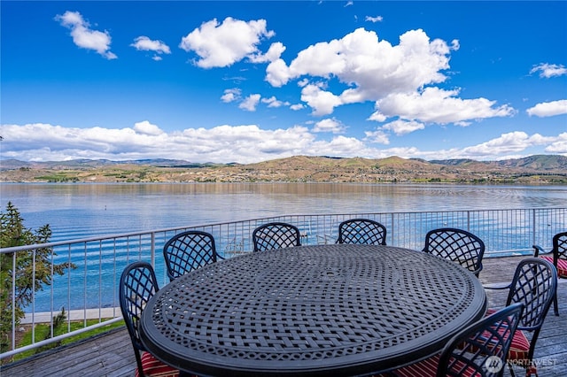 4270 US Highway 97a, Chelan, WA 98816 - deck featuring outdoor dining area and a water and mountain view