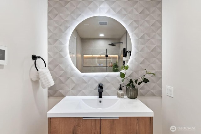 11433 SE 244th St, Kent, WA 98030 - bathroom with vanity and tasteful backsplash