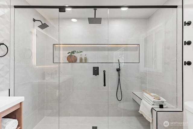 11433 SE 244th St, Kent, WA 98030 - full bathroom with a shower stall, toilet, and vanity