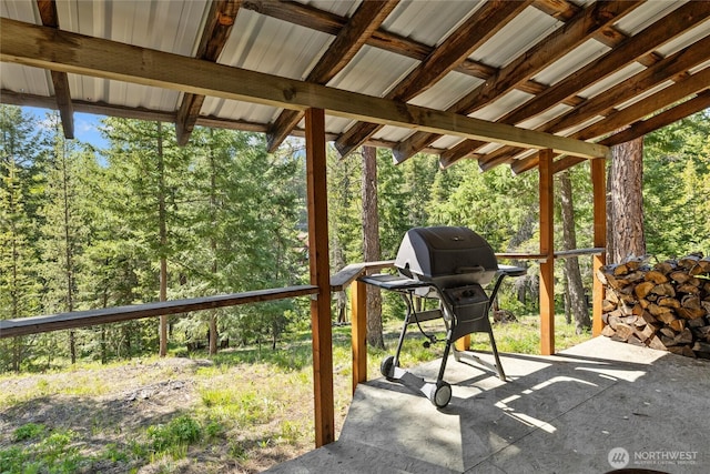 622 Wagon Wheel Rd, Cle Elum, WA 98922 - view of patio / terrace featuring grilling area and a wooded view