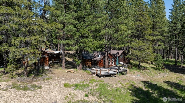 622 Wagon Wheel Rd, Cle Elum, WA 98922 - view of yard featuring a forest view and a deck