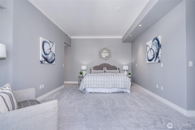 177 107th Ave NE Unit 2401, Bellevue, WA 98004 - carpeted bedroom with baseboards, crown molding, and recessed lighting
