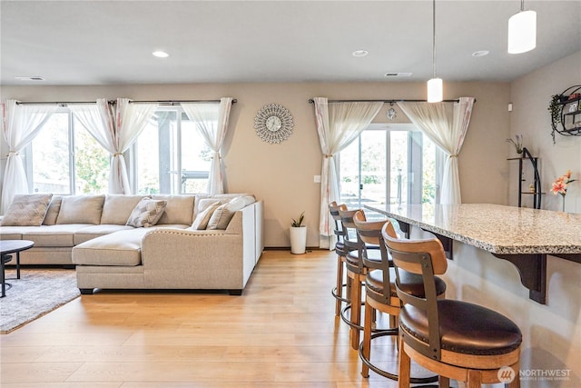 3361 Inverness St, Mount Vernon, WA 98273 - living room featuring light wood-type flooring, recessed lighting, and baseboards