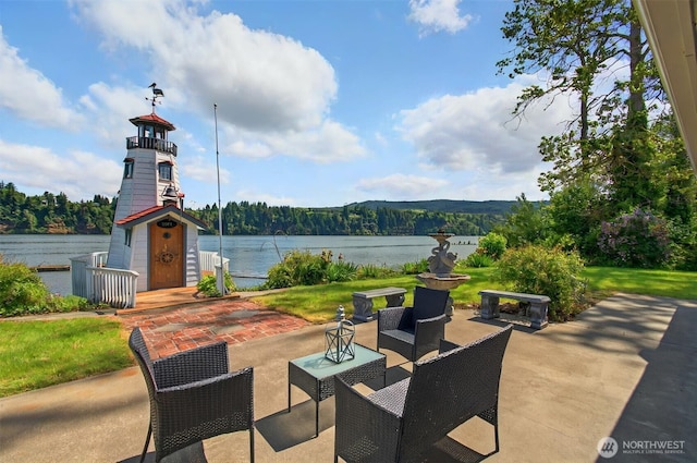 293 State Route 409, Cathlamet, WA 98612 - view of patio / terrace with a water view and a forest view