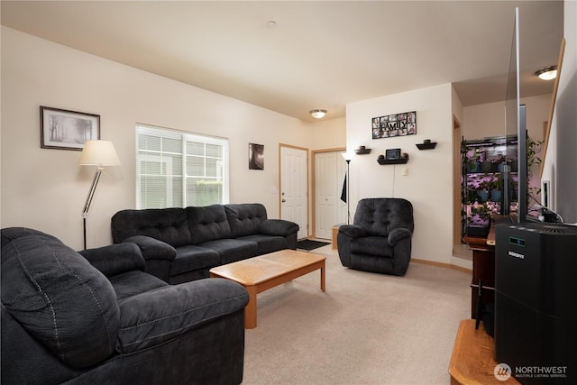 6018 Illinois Ln SE Unit B, Lacey, WA 98513 - living room featuring light carpet and baseboards