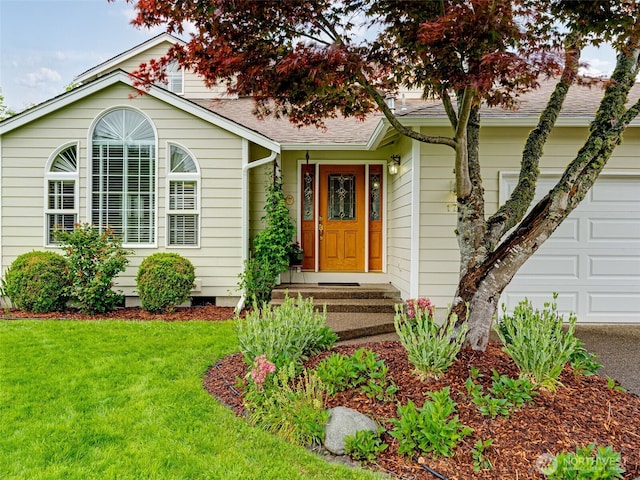 1717 24th Ave Court SE, Puyallup, WA 98374 - view of front of home featuring a garage, a front lawn, and a shingled roof