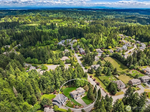 23600 Dunbar Pl NW, Poulsbo, WA 98370 - aerial view of residential area with a heavily wooded area