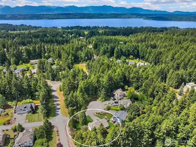 23600 Dunbar Pl NW, Poulsbo, WA 98370 - bird's eye view of a heavily wooded area and a water and mountain view