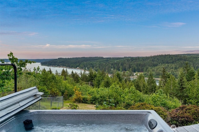 14647 NW Honeyhill Loop, Seabeck, WA 98380 - water view with a heavily wooded area
