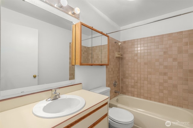10329 Meridian Ave N Unit A201, Seattle, WA 98133 - bathroom with toilet, vanity, and shower / bath combination