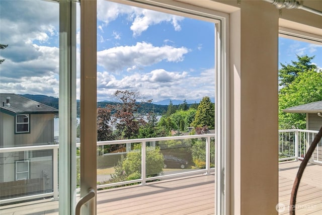 1402 E Lake Dr, Bremerton, WA 98312 - entryway with a mountain view and healthy amount of natural light