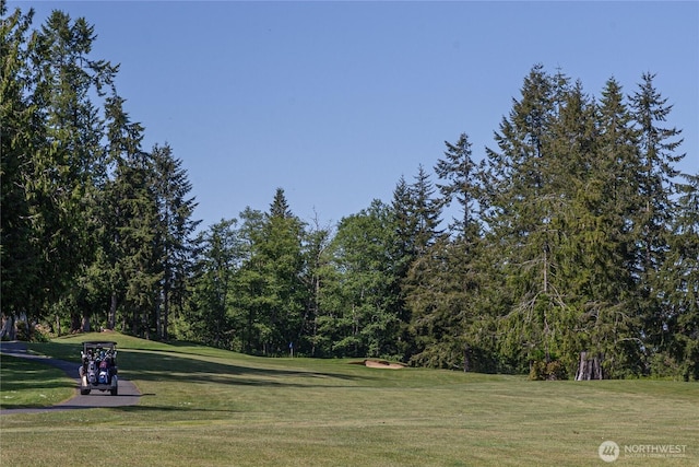 211 Greenview Ln, Port Ludlow, WA 98365 - surrounding community with a lawn and view of golf course