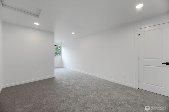 9828 33rd Dr SE, Everett, WA 98208 - carpeted empty room featuring baseboards, recessed lighting, and attic access