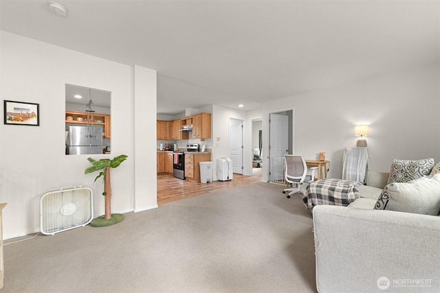 8450 Hazel Ct, Maple Falls, WA 98266 - living room with light carpet and recessed lighting