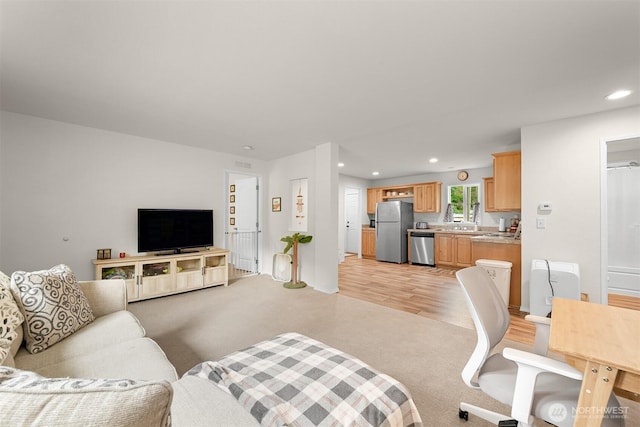 8450 Hazel Ct, Maple Falls, WA 98266 - living area with light carpet and recessed lighting