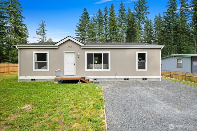8450 Hazel Ct, Maple Falls, WA 98266 - manufactured / mobile home with crawl space, roof with shingles, and driveway