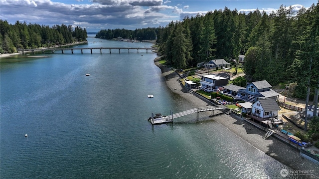 270 E Grapeview Point Rd, Allyn, WA 98524 - bird's eye view of a notable bridge, a large body of water, and a forest