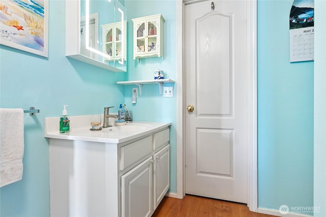 7005 Helweg Ln, Blaine, WA 98230 - bathroom featuring wood finished floors and vanity