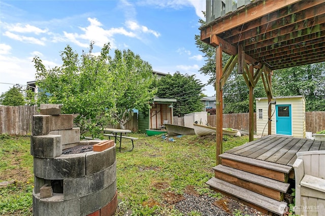 7005 Helweg Ln, Blaine, WA 98230 - view of yard with a wooden deck