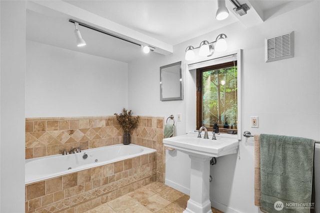5617 236th Ave NE, Redmond, WA 98053 - full bath with a tub with jets and tile patterned floors