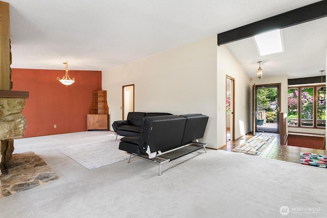 13219 SE 52nd Pl, Bellevue, WA 98006 - carpeted living area featuring a skylight